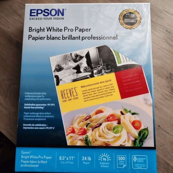 epson Other - 24lb. 8.5" x 11" Bright White Pro Paper